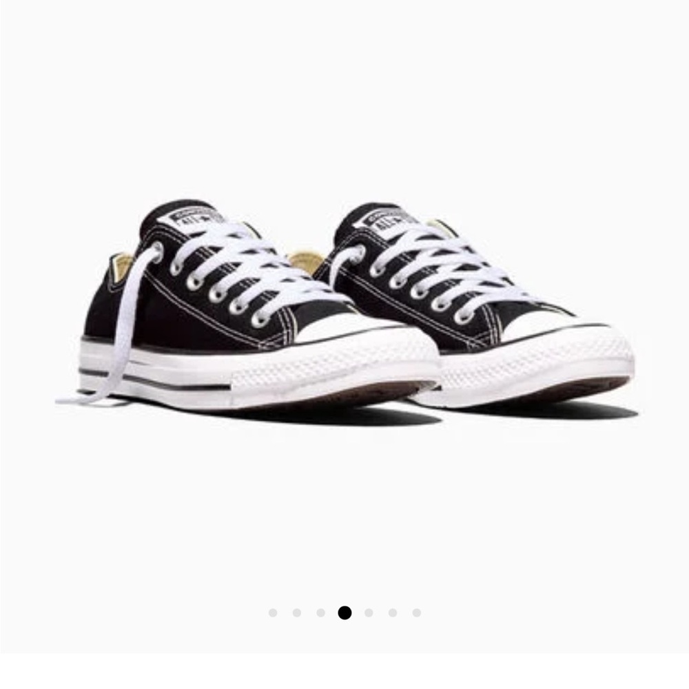 Converse Black Low Top Canvas Sneakers with White Accents